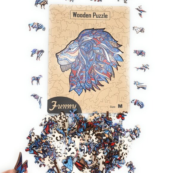 Suvira Animal Wooden Puzzle - Engaging, Educational, Lion - Picture 4 of 6